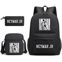 Neymar Schoolbag Star Neymar With Surrounding Printed Backpack For Boys And Girls Campus Three-Piece Schoolbag three-piece set