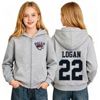 Girls Hooded Long Sleeve Zip Up Jacket Casual Comfortable Top, Full Front Zipper Outerwear for Toddler Youth 140