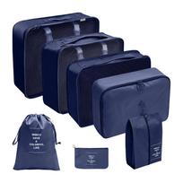 7-Piece Travel Packing Cubes Set, Large Capacity Luggage Bags and Portable for Clothes and Shoes One Size tamsiai mėlyna