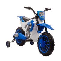 Kids Motorcycle, Electric Motorcycle, 45 Min Ride Time, with Training Wheels, from 3 Years, Blue+White, 106.5 x 51.5 x 68cm 106.5 x 51.5 x 68 cm mėlyna