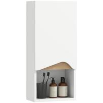 Bathroom Cabinet Wall Cabinet with Soft-Close Door and Open Shelf 30 x 17 x 67 cm White 30 x 17 x 67 cm balta