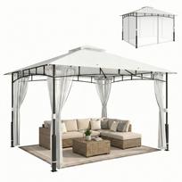 Gazebo, 3x3.6 m, Water-Repellent, Sturdy Garden Gazebo with Mosquito Net, Double Roof, for Garden, Patio, Black 360 x 300 x 275 cm juoda