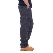 Vyriškos krovininės kelnės karinės šoninės kišenės su užtrauktuku kelnės Laisvalaikio taktinės kelnės didelio dydžio armijos pantalonas 3XL juoda