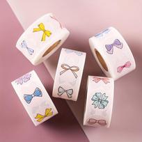 5rolls/2500pcs Gift Bow Round Sealing Sticker, 500PCS/ Roll Self-adhesive Label Sealing Sticker, Roll Sticker, Can Be Used for Packaging Decoration 5 rolls