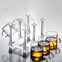 Cup Drying Rack Drinking Glass Drainer Anti Scratch with 6 Hooks Coffee Mug Holder Non Slip gryna