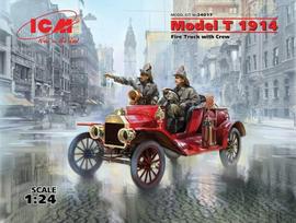 Klijuojamas Modelis ICM 24017 Model T 1914 Fire Truck with Crew 1/24