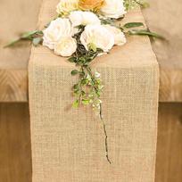Original Vintage Burlap Table Runner - Farmhouse Wedding Party Decor 30x120 cm