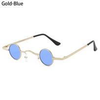 Small Round glasses for Women Men Ultra Mini Metal Frame Anti-Reflective Hip Hop Punk Sun Glasses Men's glasses Fashion Sunglass As shown