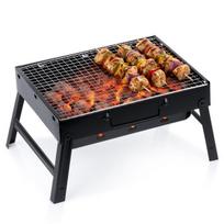 Nešiojamas sulankstomas medžio anglių kepsninės dėklas Vilde 40 x 275 x 20 cm juodas