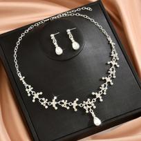 Two-Piece Wedding Season Necklace Earrings Korean Super Fairy Wedding Dress Accessories Women