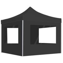 Pop-up išskleidžiama palapinė su sienomis, antracito, 2x2m, aliuminis