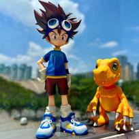 15cm/5.9in  Anime Digimon Adventure Figure Yagami Taichi and Agumon Action Figures Pvc Statue Collection Model Toys Gifts