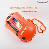 MARJAQE Dual Airbag Waterproof Swim Tow Float Dry Bag orange