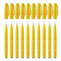 Pentel Brush Touch Sign Pen Set of Yellow SES15C-G, 10,