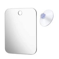 Bathroom Wall Mounted Acrylic Mirror with Suction Cup Light Weight Shaving Mirror For Shaving Grooming Dressing Room 13x17cm