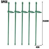 Green Plant Supports Stakes Sticks Support Reusable Plant Anti Lodging Bracket Potted Single Vine Stem Fixing Rod Holder Trellis 5pcs