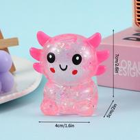 Cute Axolotl Maltose Squish Toy Soft Stretch Squeeze Anti Stress Fidget Hand Toy Kids  Children Adult Desktop Gift Present rožinė