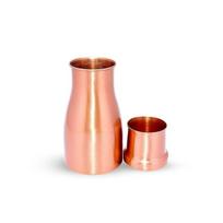 Nirmal Ganga Copper Bedside Carafe Set with Tumbler – 1L Premium Water Bottle Pack of 4