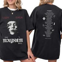 Lady Gaga Mayhem Ball Tour 2 sided Unisex Shirt All Size S-4XL Fan Gift XXL