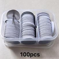 50 dalių nagų dildžių ir buferių rinkinys su 100 keičiamų šlifavimo diskelių ir plieniniu kotu šiurkščioms pėdoms. , 2,5 cm (100 vnt. dėžutė) – siuntimo velenas 180#