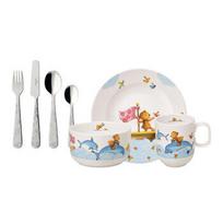 Vaikiškų indų rinkinys Villeroy & Boch Happy as a Bear, 7 dalių, porcelianinis, tinkamas plauti indaplovėje