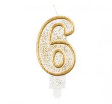 Žvakės figūrėlė tortui "6", 7cm PF-SCZK6
