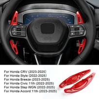 Steering Wheel Shift Paddle Extensions for Honda Civic CR-V Accord 2023-2025 Style Breeze Step WGN Red Carbon Fiber / ABS / 11th juoda