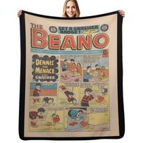 Senovinis/Retro 1984 m. Beano viršelis. Klasikinis Denis pavojus ir Gnasheris, vintažinis stilius. Užmesk antklodę Size: 75*100cm, Weight: 230 GSM black