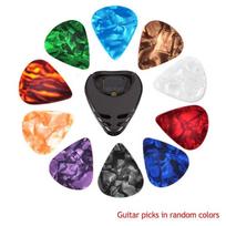 10PCS Stick-on Holder Acoustic Guitar Pick Random Color Finger Guitar Pick  Classical Electric Bass 0.46mm picks 10PCS