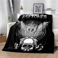 Deftones grupės logotipas spausduotas pledas vaikiškas pledas flanelinis minkštas jaukus pledas namų kelionių pledas gimtadienio dovana dekoracija 75cmx90cm