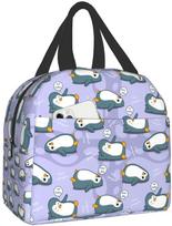 Cute Penguin Musician Pattern Lunch Box Bento Box Insulated Lunch Boxes Reusable Waterproof Lunch Bag for Office Picnic Hiking One Size