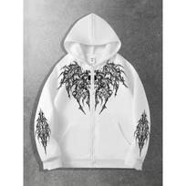 New unisex original print zip-up hoodies stylish streetwear style ideal for casual occasions and perfect for school attire L