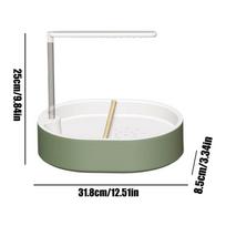 Bird Bath for Cage 26-Hole Bird Automatic Flowing Bathtub Auto Circulating Cockatiel Shower for Parrot Cockatiel Parakeet balta