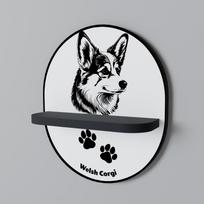 Welsh corgi pembroke oval shelf black