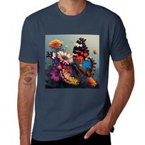 Mosaic Wings On Blossoms Tshirt Minimalist Graphic Tee Shirt S