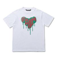 Cross-border European and American trendy brand palm angel love letter melted printed short-sleeved T-shirt men's and women's American high street S balta