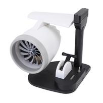 Desktop Turbine Fan with Humidifier 3 in 1 Adjustable Speed 4000rpm with 15W Wireless Charging Engine Shaped for Office Desk Red Light ABS+PLA gray