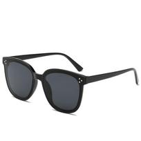 Unisex Square Frame UV400 Sunglasses Outdoor Travel Stage Party Hipster Style PC AC Lens Black Frame Gray Lens