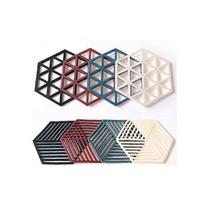 Silicone Trivet Mats And Hot Pads 8 Pcs 5.63 4.92 In Hexagon Heat Resistant Multifunction Kitchen Tool For Bowl Mats, Dish Mats, Placemats, And Drink