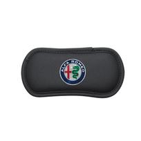 Leather Car Pillow Car Knee Pad Elastic Memory Foam Leg Pad for Alfa Romeo Giulia Giulietta MiTo Stelvio Tonale 4C 8C Disco Volante Gloria juoda