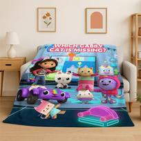 Cute Gabbys Dollhouse Cartoon Girl Soft Flannel Throw Blanket,Warm Cozy Blanket for Bed,Couch,Sofa,Bedroom,Living Room,Picnic 75x90cm