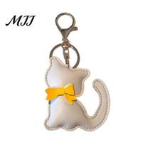 Miniature Cat Accessory Keychain Pendant Imitation Leather Simulated Toy Shape Key Universal Lobster Clasp Chain with Bag Hanging Ornament pilka