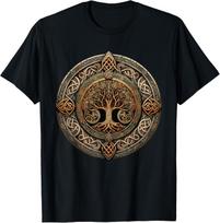 Celtic 'Tree Of Life' Shield s Celtic Knot Designs T-Shirt 3XL