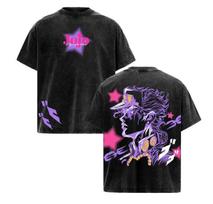 2026 Hot Sale JoJo's Bizarre Adventure Kujo Jotaro Anime T-shirt Men's Clothing Vintage Manga Y2k Washed T Shirt Women Short Sleeve Cotton Tees Tops L