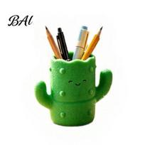 Cute Makeup Brush Cup Cactus Shape Pen Holder, 3D Printed Pencil Organizer, Desktop Minimalist Storage Tube, for Brushes And Office Supplies žalia