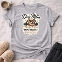 Dog Mom Messy Bun Dog Hair Don't Care T-Shirt, Golden Retriever Lover Tee, Cute Puppy Mom Shirt, Funny Dog Owner Gift, Canine Life Top XL