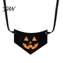 Decorative Felt Goose Accessory Halloween Porch Bib, Bandana Ghost Spider Bat Pattern Pet Bib Skull Outdoor Yard for Garden Statue Spooky Lawn Apparel H