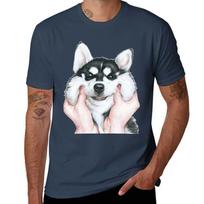 Husky TShirt Simple Solid Color Crew Neck Tee S