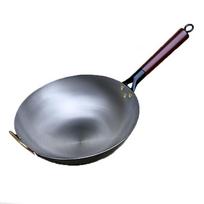 Round Bottom Iron Pot Anti-scalding Frying Pan Chinese Traditional Iron Wok  Household Use 30cm