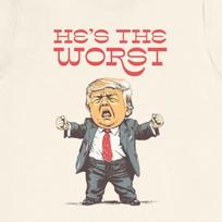 Donald Trump is The Worst, Trump as toddler throwing a tantrum Unisex t-shirt, Political shirt, Progressive, Little Hands, Angry Baby XL